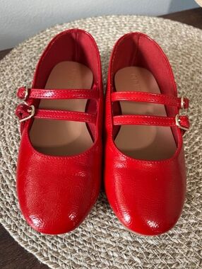 Old Navy Girls' Mary Jane Shoes - Red Patent Leather - Size 12 - Double Strap